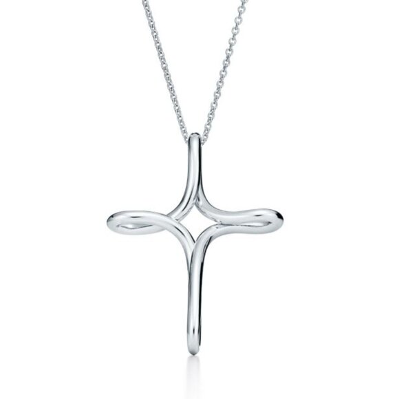Tiffany & Co. Jewelry - Tiffany & Co. Elsa Peretti Infinity Cross Pendant Necklace Large 36mm 18"
